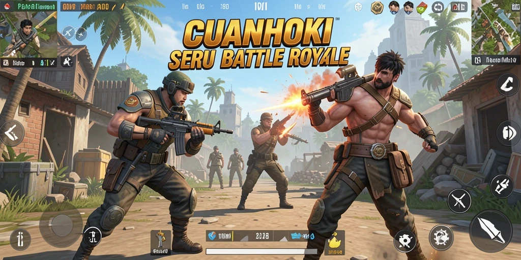 Tampilan gameplay seru dari CUANHOKI dalam perang Battle Royale.
