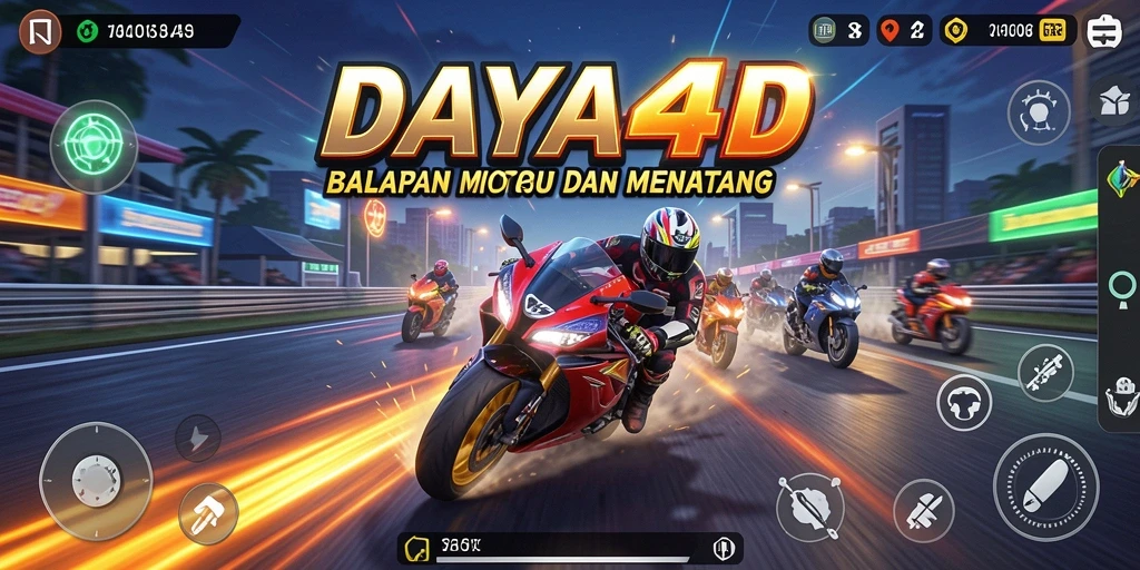 Screenshot menampilkan aksi balapan seru di DAYA4D.