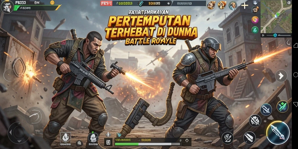 Tangkapan layar FB333 menampilkan aksi pertempuran intens di arena.