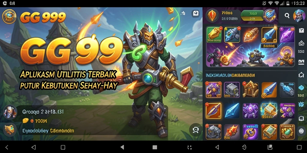 Tampilan aplikasi GG999 yang memudahkan pengguna untuk navigasi.