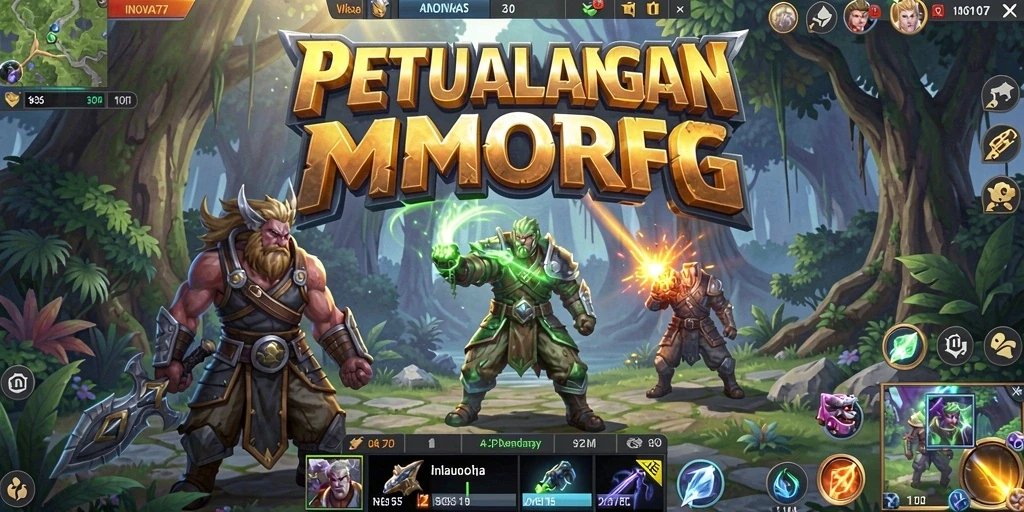 Tampilan gameplay menarik di dunia fantasi INOVA77.
