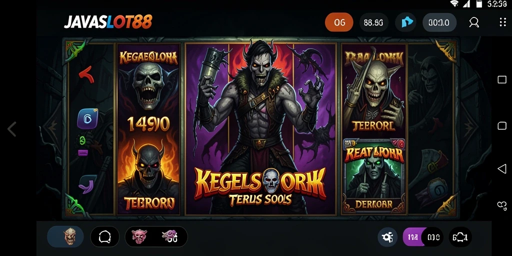 Menampilkan gameplay menyeramkan dalam slot horor JAVASLOT88.