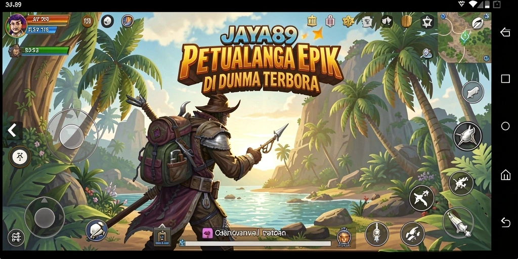 Screenshot gameplay JAYA89 menampilkan petualangan seru di dunia terbuka.
