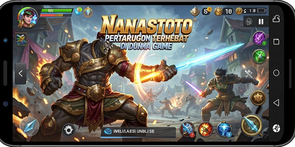 Screenshot NANASTOTO menampilkan aksi pertarungan yang mendebarkan dan karakter menarik.