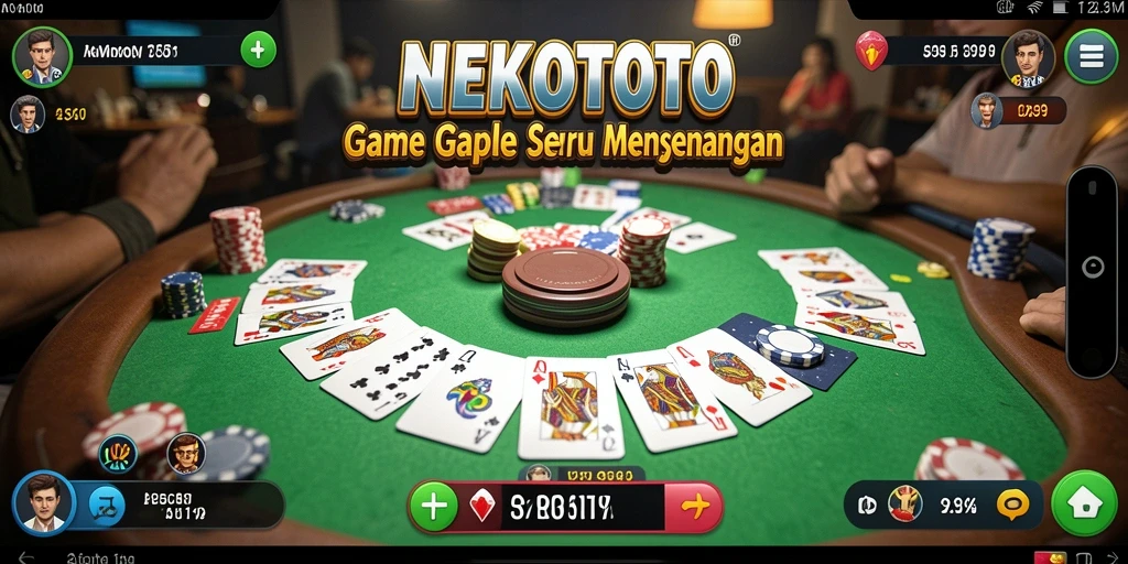 Screenshot dari gameplay seru NEKOTOTO dalam permainan Gaple.