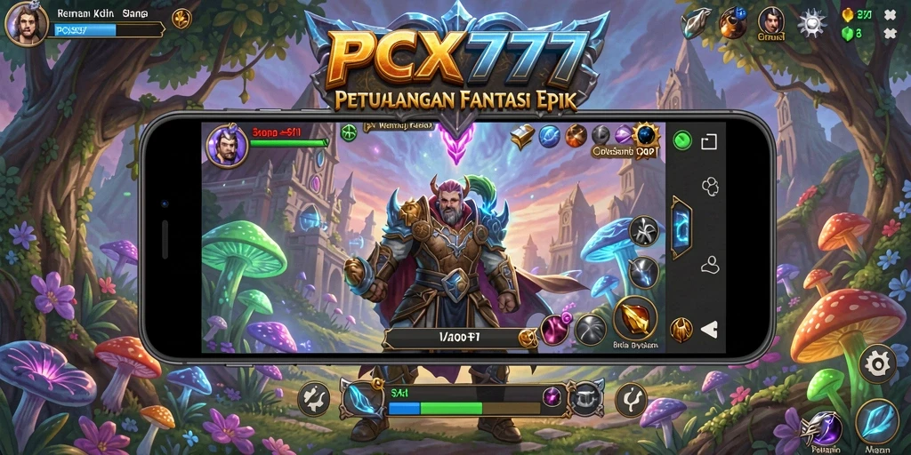 Gameplay seru PCX777 dengan aksi pertarungan dalam dunia fantasi.