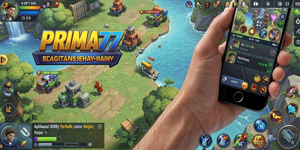 Screenshot utama PRIMA77 menampilkan antarmuka aplikasi Utility yang menarik.