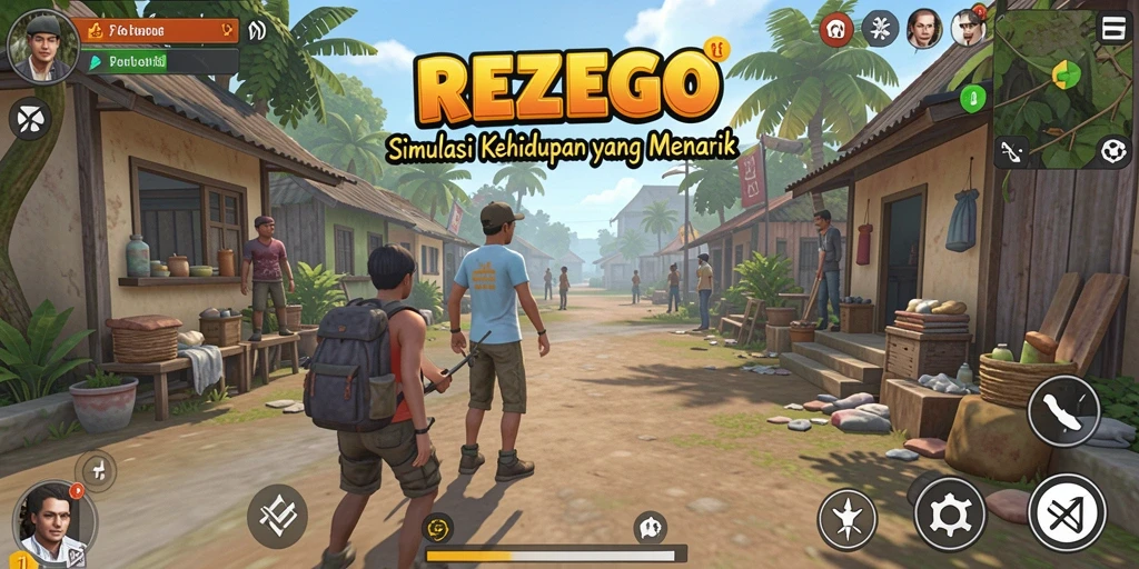 Tampilan gameplay menarik dari REZEGO dalam simulasi kehidupan.