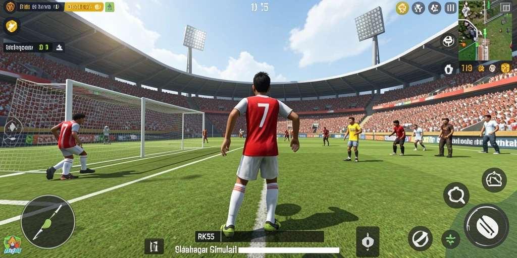 Tampilan gameplay menegangkan dari RK55 dalam olahraga yang menarik.
