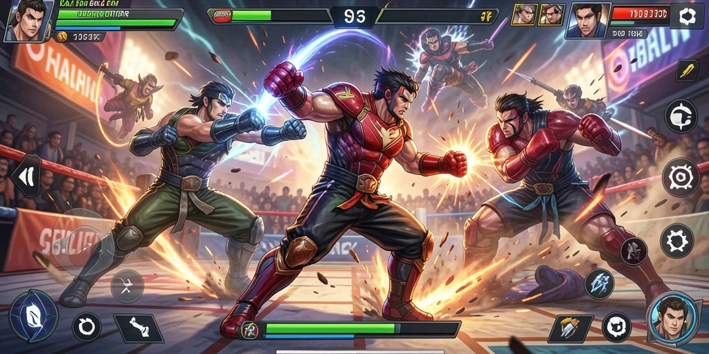 Screenshot gameplay S13 menampilkan pertarungan seru dengan efek visual yang menakjubkan.