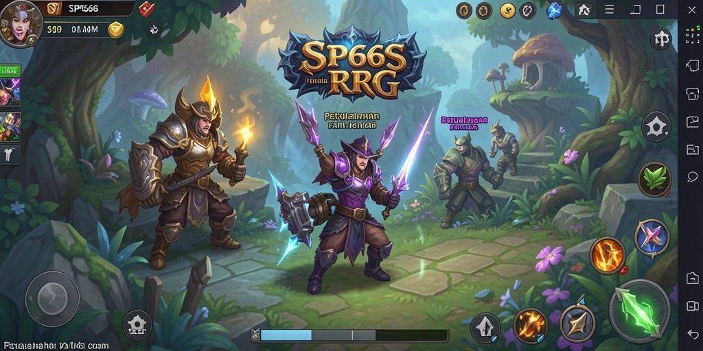Screenshot menampilkan aksi bertarung dengan monster di dunia RPG.