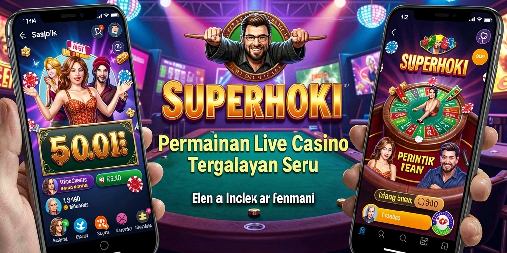 Tampilan mendebarkan dari gameplay SUPERHOKI Live Casino.