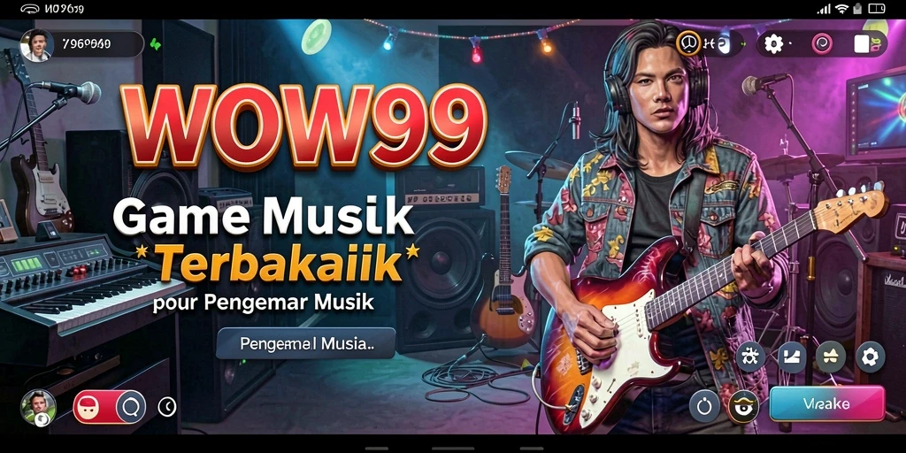 Screenshot gameplay WOW99 yang menunjukkan antusiasme bermain musik.